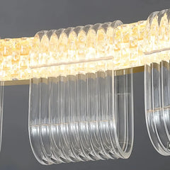 Lampadario contemporaneo LED ad anelli oro dimmerabile per soggiorno