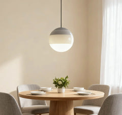 Lampadario a sospensione in vetro colorato a sfera con LED in stile nordico per sala pranzo