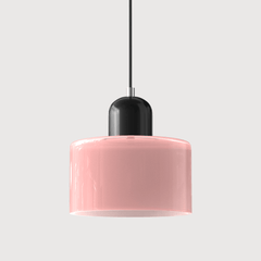 dettaglio diffusore cilindrico in vetro rosa