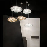 Lampadario moderno contemporaneo LED dimmerabile effetto nuvola in acrilico