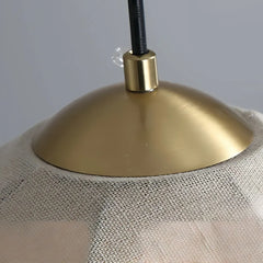 Lampada a sospensione con paralume in tessuto plissettato dimmerabile dalla forma a cascata in stile retrò per sala da pranzo