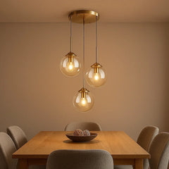 Lampadario con sfera di vetro LED design moderno a sospensione