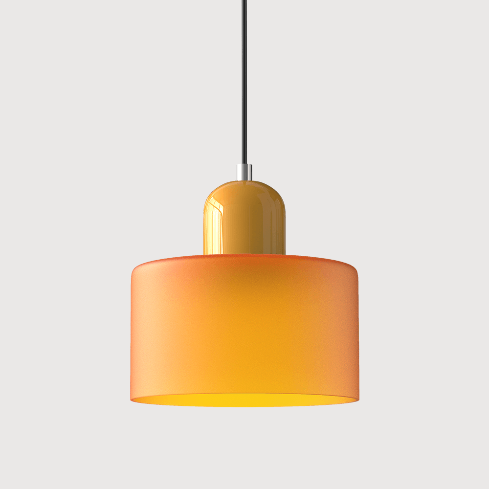 Lampada stile Morandi a sospensione LED in vetro cilindrica per sala da pranzo