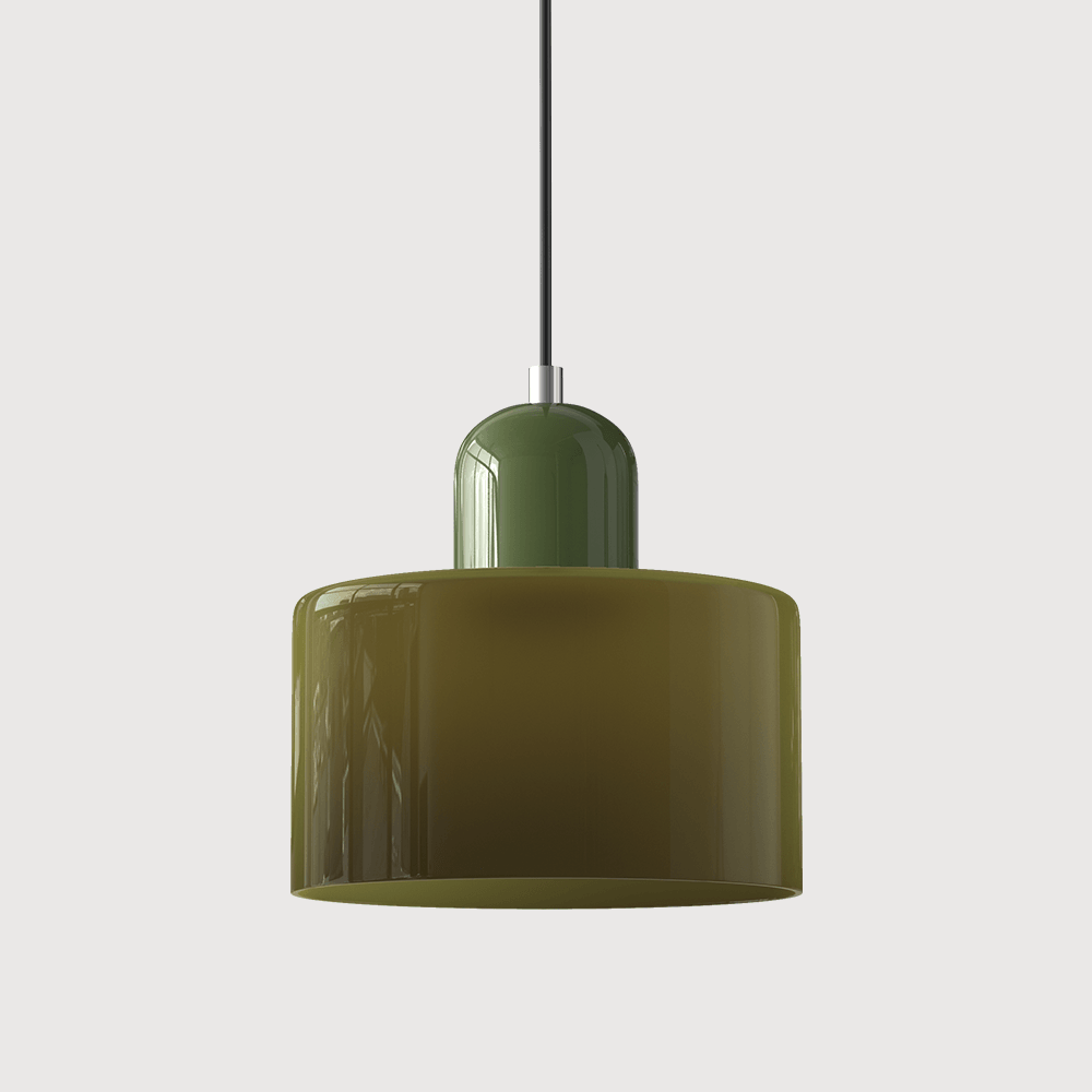 Lampada stile Morandi a sospensione LED in vetro cilindrica per sala da pranzo