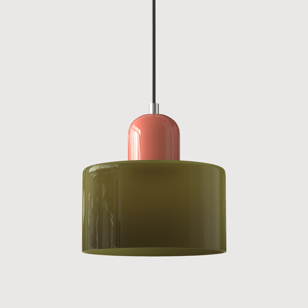 dettaglio della lampada in vetro e metallo