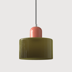 dettaglio della lampada in vetro e metallo
