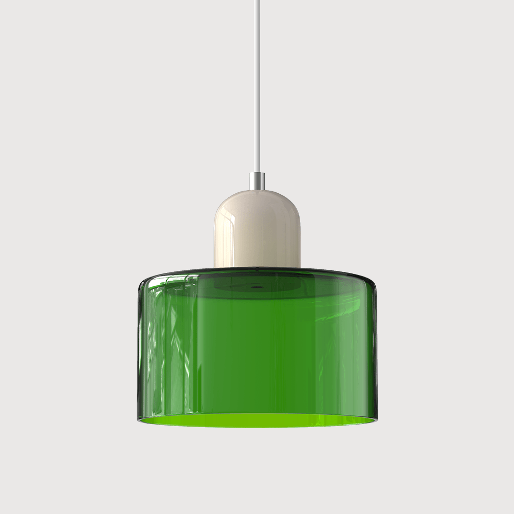 Lampada stile Morandi a sospensione LED in vetro cilindrica per sala da pranzo
