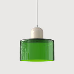 Lampada stile Morandi a sospensione LED in vetro cilindrica per sala da pranzo