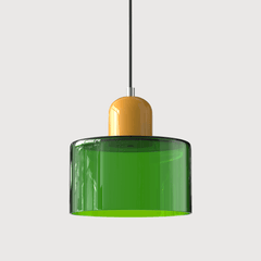 Lampada stile Morandi a sospensione LED in vetro cilindrica per sala da pranzo
