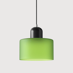 Lampada stile Morandi a sospensione LED in vetro cilindrica per sala da pranzo