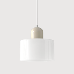 Lampada stile Morandi a sospensione LED in vetro cilindrica per sala da pranzo