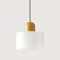 Lampada stile Morandi a sospensione LED in vetro cilindrica per sala da pranzo