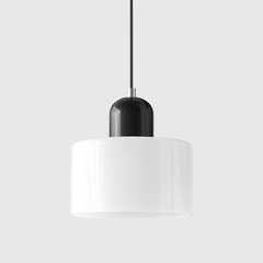 Lampada stile Morandi a sospensione LED in vetro cilindrica per sala da pranzo