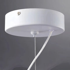 Lampada lineare a sospensione ondulata in vetro LED dimmerabile contemporanea per sala da pranzo