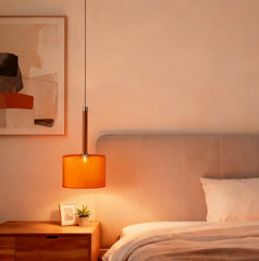 Lampadario a bottiglie in vetro con altezza regolabile da comodino luce calda