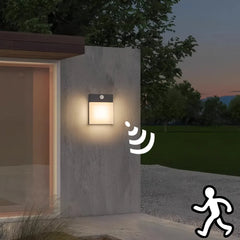 Applique da esterno con sensore di movimento LED in stile minimalista rettangolare per portico
