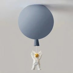 Plafoniera per cameretta dimmerabile a sfera multicolore con pendente astronauta