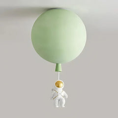 Plafoniera per cameretta dimmerabile a sfera multicolore con pendente astronauta