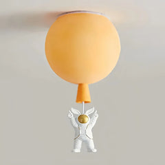 Plafoniera per cameretta dimmerabile a sfera multicolore con pendente astronauta
