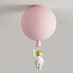 Plafoniera per cameretta dimmerabile a sfera multicolore con pendente astronauta