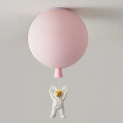 Plafoniera per cameretta dimmerabile a sfera multicolore con pendente astronauta