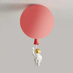 Plafoniera per cameretta dimmerabile a sfera multicolore con pendente astronauta