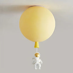 Plafoniera per cameretta dimmerabile a sfera multicolore con pendente astronauta