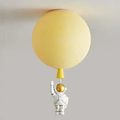 Plafoniera per cameretta dimmerabile a sfera multicolore con pendente astronauta