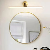 Applique a LED per specchio bagno lineare orientabile in ottone stile mid-century