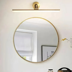 Applique a LED per specchio bagno lineare orientabile in ottone stile mid-century