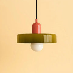 Lampadario moderno in vetro colorato con cavo regolabile