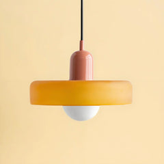 Lampadario moderno in vetro colorato con cavo regolabile