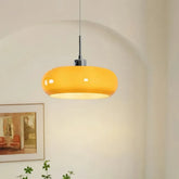 Lampadario a sospensione in vetro a cupola arrotondata per sala da pranzo in stile retrò dimmerabile