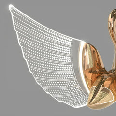Lampada a sospensione art deco oro a cigno LED dal design moderno per camera da letto