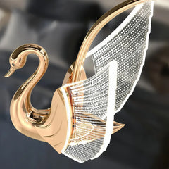 Lampada a sospensione art deco oro a cigno LED dal design moderno per camera da letto