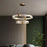 Lampadario LED ad anelli moderno dimmerabile per soggiorno