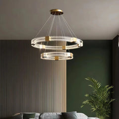 Lampadario LED ad anelli moderno dimmerabile per soggiorno