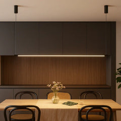 Lampadario moderno lineare a LED dimmerabile per sala da pranzo stile minimalista