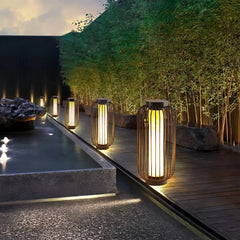 Lanterna esterna da giardino solare a LED nera in stile contemporaneo