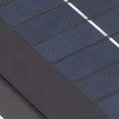 Lampada per pilastro cancello esterno a LED solare con struttura a cubo nera design moderno