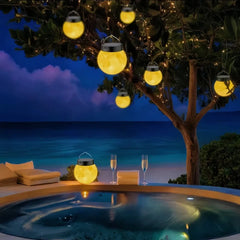 Lampada LED solare da appendere agli alberi a forma di luna per giardino