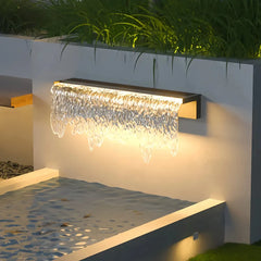 Applique da parete di design LED da esterno solare con effetto cascata per giardino