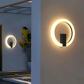 Applique contemporanea da esterno ad anello con sensore di movimento per portico