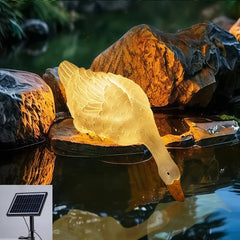 Lampada decorativa da giardino a forma di oca con pannello solare esterno e LED