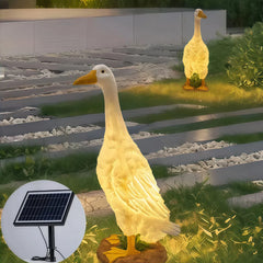 Lampada decorativa da giardino a forma di oca con pannello solare esterno e LED