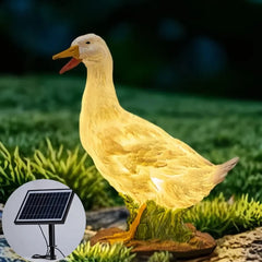 Lampada decorativa da giardino a forma di oca con pannello solare esterno e LED