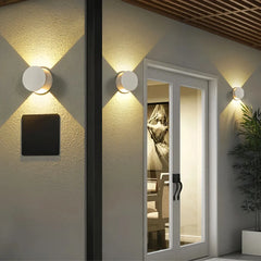 Applique a doppio fascio da esterno LED rotonda stile minimal per balcone