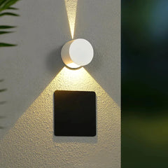 Applique a doppio fascio da esterno LED rotonda stile minimal per balcone