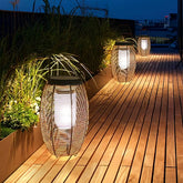 Lanterna da pavimento solare ovale in stile boho per giardino