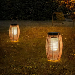 Lanterna da pavimento solare ovale in stile boho per giardino